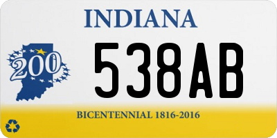 IN license plate 538AB