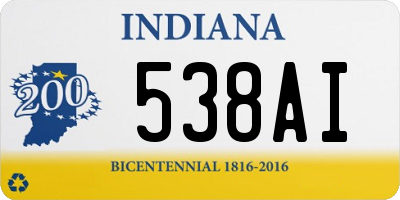 IN license plate 538AI