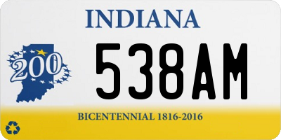 IN license plate 538AM