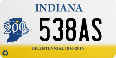 IN license plate 538AS