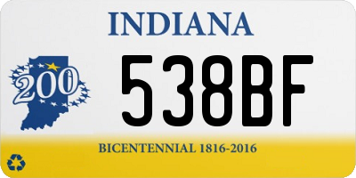 IN license plate 538BF