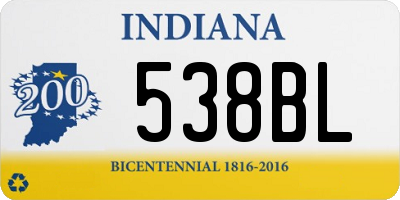 IN license plate 538BL