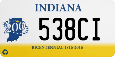 IN license plate 538CI