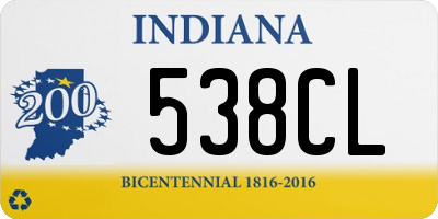 IN license plate 538CL