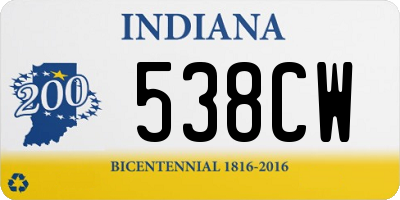 IN license plate 538CW