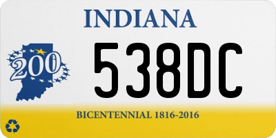 IN license plate 538DC