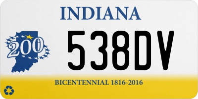 IN license plate 538DV