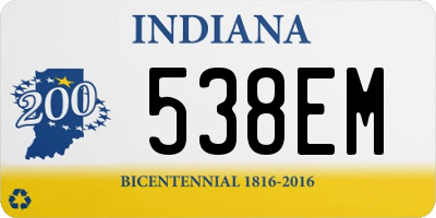 IN license plate 538EM