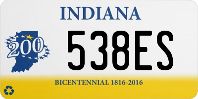 IN license plate 538ES
