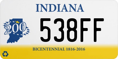 IN license plate 538FF