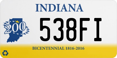 IN license plate 538FI