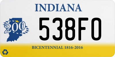 IN license plate 538FO