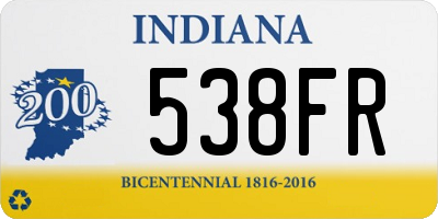 IN license plate 538FR