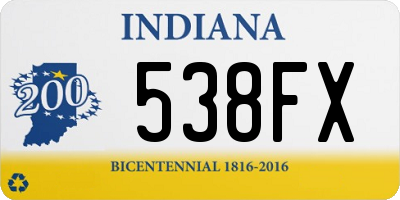 IN license plate 538FX