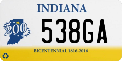 IN license plate 538GA