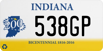 IN license plate 538GP