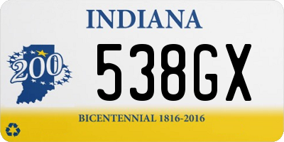 IN license plate 538GX