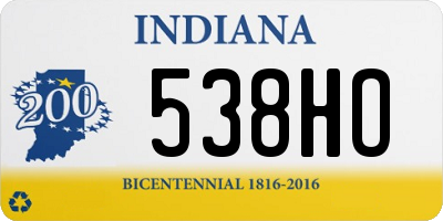 IN license plate 538HO