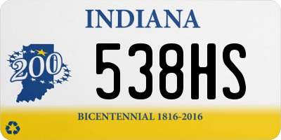 IN license plate 538HS