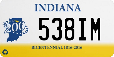 IN license plate 538IM