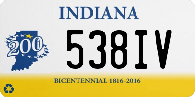 IN license plate 538IV