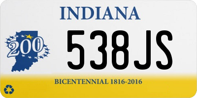 IN license plate 538JS