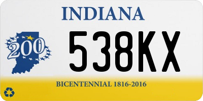 IN license plate 538KX