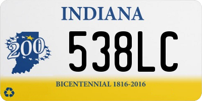 IN license plate 538LC