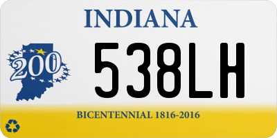 IN license plate 538LH