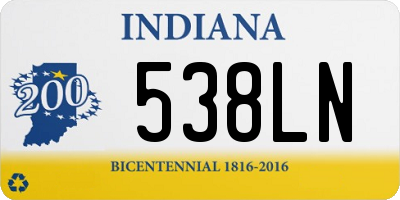 IN license plate 538LN