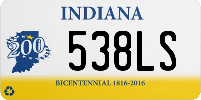 IN license plate 538LS