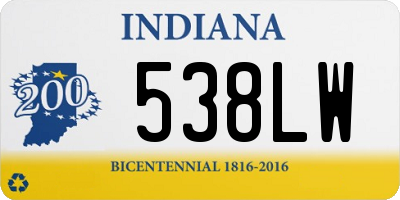 IN license plate 538LW