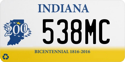 IN license plate 538MC