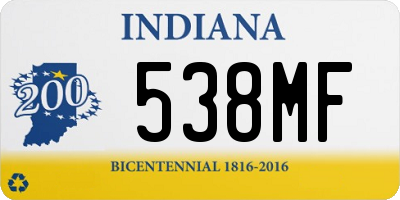 IN license plate 538MF