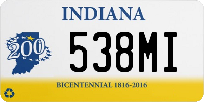 IN license plate 538MI