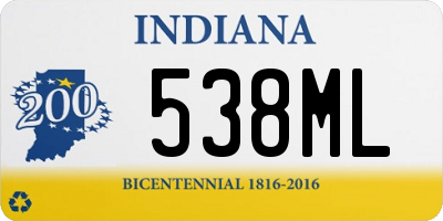 IN license plate 538ML