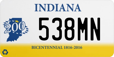 IN license plate 538MN