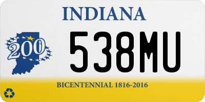 IN license plate 538MU