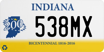 IN license plate 538MX