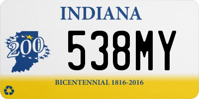 IN license plate 538MY