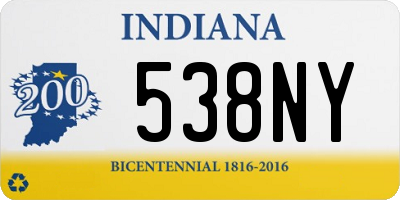 IN license plate 538NY