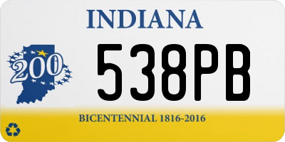 IN license plate 538PB