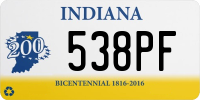 IN license plate 538PF