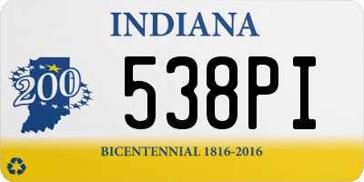 IN license plate 538PI