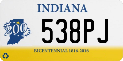 IN license plate 538PJ