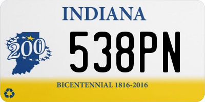 IN license plate 538PN