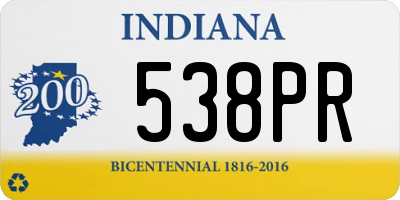 IN license plate 538PR