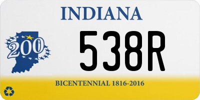 IN license plate 538R