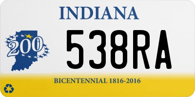 IN license plate 538RA