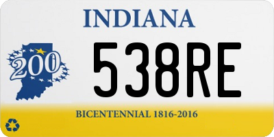 IN license plate 538RE